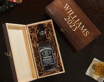 Custom Engraved Wooden Box – Personalized Keepsake Liquor Gift