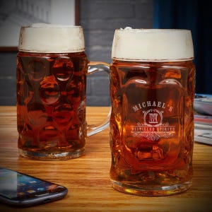 Custom Oktoberfest Mug - Custom Beer Mug, Custom Oktoberfest Gift, Dimple Beer Mug, Beer Lover Gift Men, Custom Oktoberfest Stein
