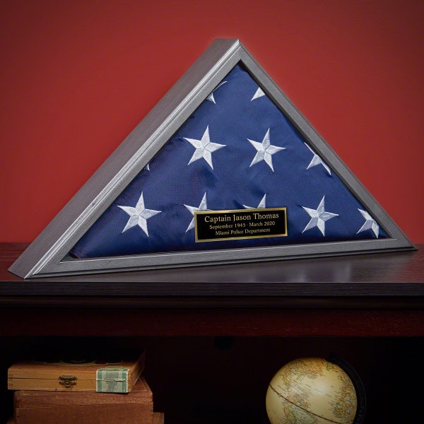 Personalized Burial Flag Display Case Etsy