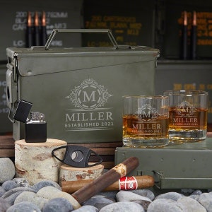30 Cal Ammo Box Set - Whiskey Gift Box, Whiskey Gift Set, Custom Ammo Can for Men, Custom Ammo Box, Groomsmen Gifts, Personalized Gift