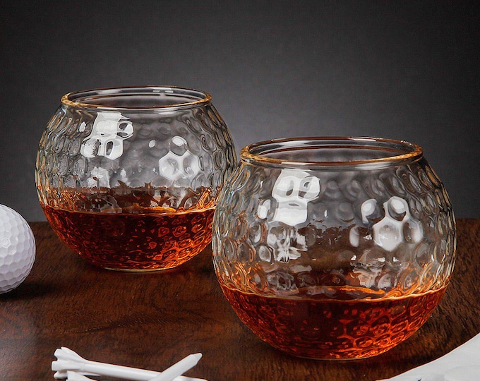 Golf Ball Whiskey Glasses Set – Novelty Barware Gift