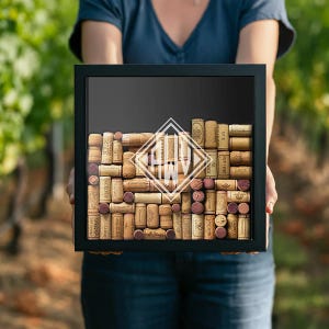 Custom Wine Cork Box - Custom Shadow Box, Wine Cork Holder, Wine Shadow Box, Wine Cork Shadow Boxes, Wine Lover Gift, Housewarming Gift image 8