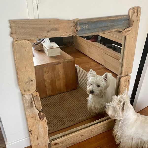 Grand miroir en bois flotte