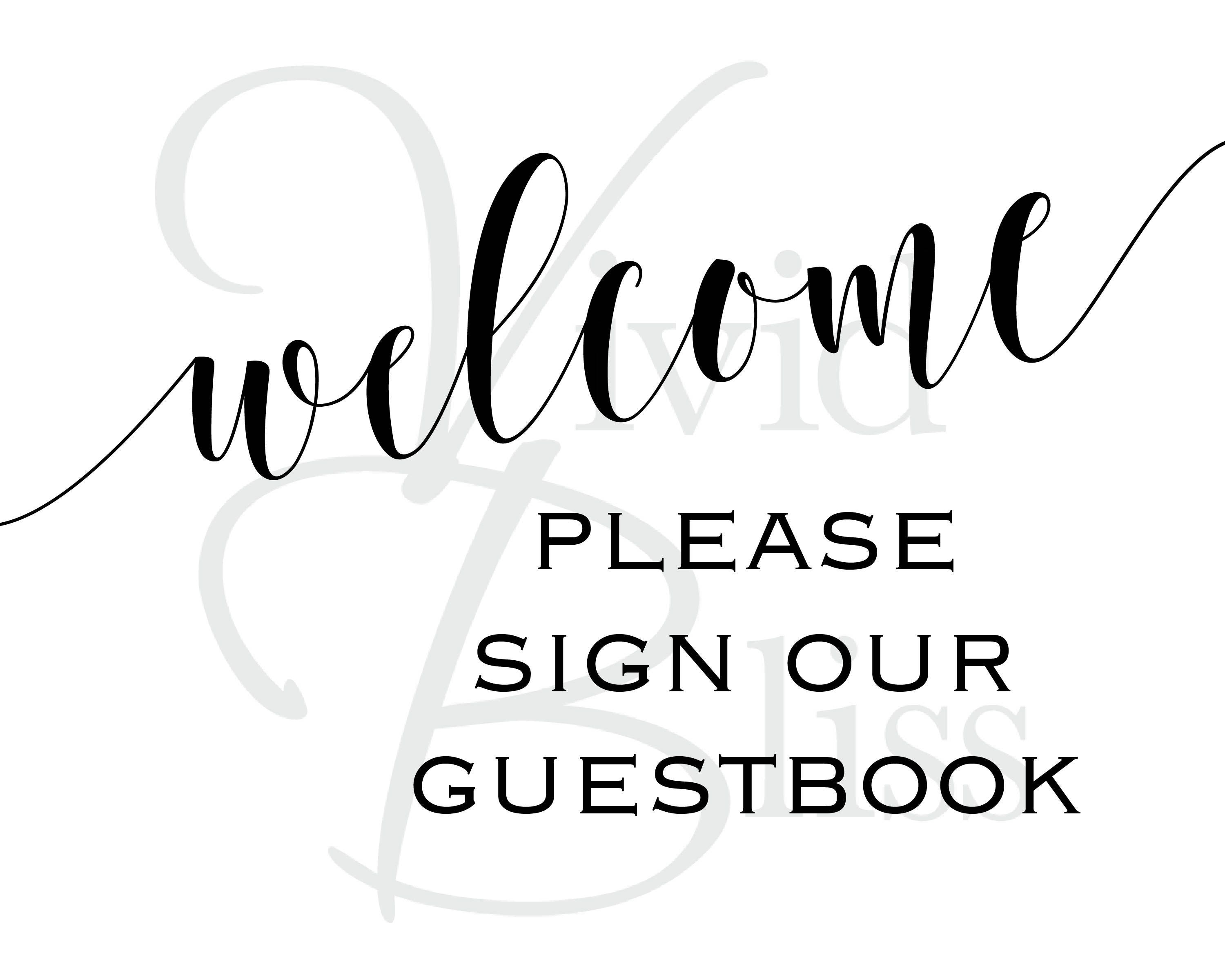 Please Sign Our Guestbook Printable 8x10 Guestbook Etsy