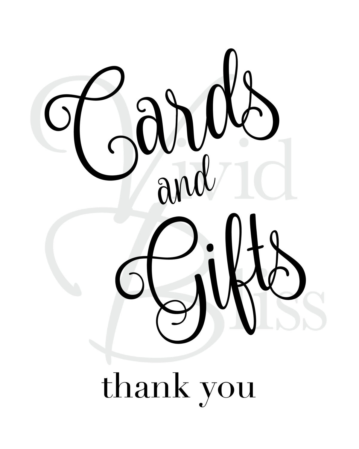 Cards and Gifts 8x10 Printable Cards &amp; Gifts Sign Portrait / | Etsy