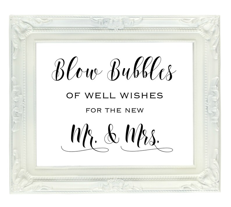 Blow Bubble of Well Wishes for the New Mr &amp; Mrs Printable | Etsy