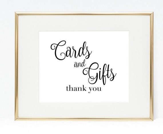 Cards and Gifts Sign 8x10 Printable Cards &amp; Gifts Sign | Etsy