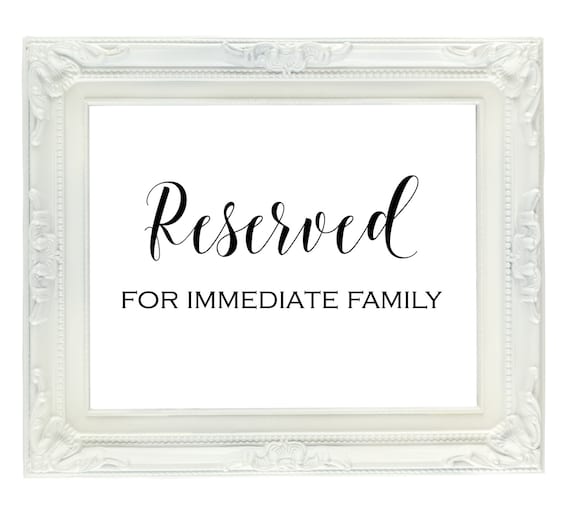 Free Printable Reserved For Family Sign