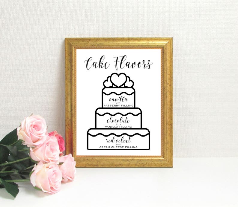Cake Flavors Sign CUSTOM Wedding Cake Flavors Sign 8x10 | Etsy