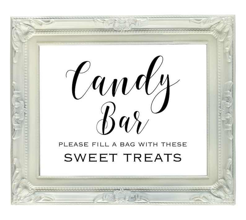 Candy Bar Sign 8x10 Printable Sign Candy Buffet Wedding Etsy