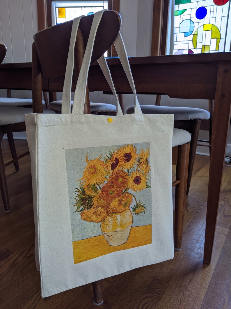 Van Gogh's Sunflowers Transferred to a Sturdy Canvas Tote Bag. Great for Mother's Day, Shopping, the Beach, Gifts for Her 