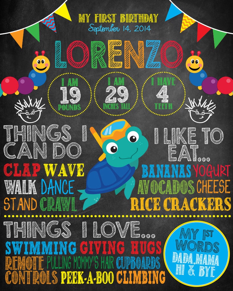 Baby Einstein Birthday 1st Birthday Chalkboard Sign ANY Etsy