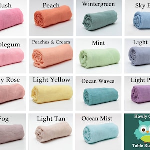 Premium Cheesecloth Table Runner and Napkins Pick Your Color and Length image 1