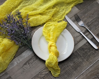 Lemon Yellow Premium Cheesecloth Table Runner Pick Your Length