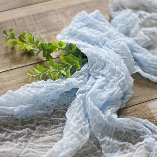 Powder Blue Premium Cheesecloth Table Runner Pick Your Length