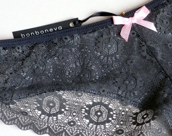 Shades of Grey Zina Satin and Lace Knickers by Bonboneva