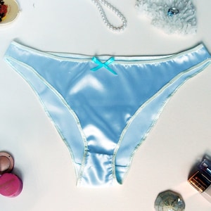 Bonboneva Bridal Lingerie: Something Blue Jewel Satin Bikini Style Knickers image 1