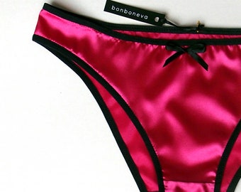 Bonboneva Made to Measure - Jewel Satin Bikini Style Knickers, Minimalist Woven Satin