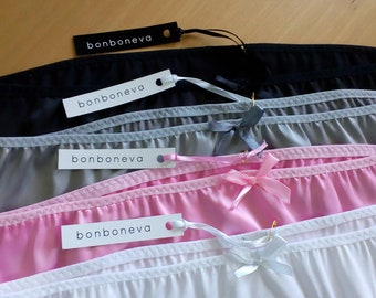 Anna Satin Knickers by Bonboneva  - Made to Your Measures, Woven  Satin Briefs, Full Coverage, Natural Waist