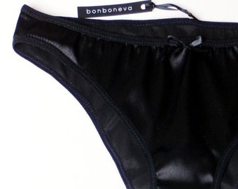 Jewel Bikini Style Knickers - Minimalist Low Rise Satin Panties by Bonboneva