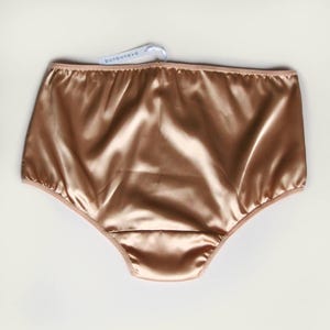 Golden Caramel Anna Satin Panties Retro Feel Sexy Satin Knickers in His and Hers Options by Bonboneva image 2