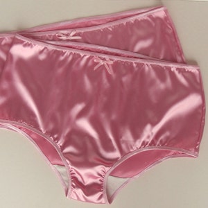 Anna Minimalist Pink Satin Panties by Bonboneva Retro Charm Available in Hers and His Variety image 4