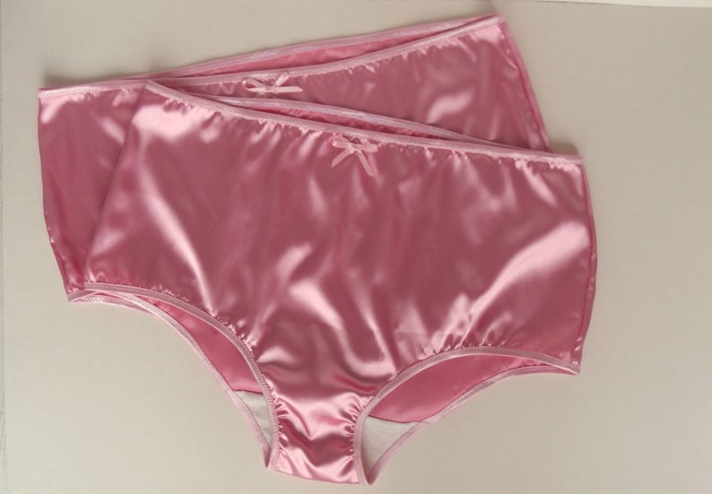 Anna Minimalist Pink Satin Panties by Bonboneva Retro Charm Available in Hers and His Variety image 4