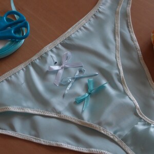 Bonboneva Bridal Lingerie: Something Blue Jewel Satin Bikini Style Knickers image 4