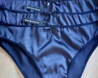 Jewel Bikini Style Knickers for Him - Minimalist Low Rise Satin Panties by Bonboneva