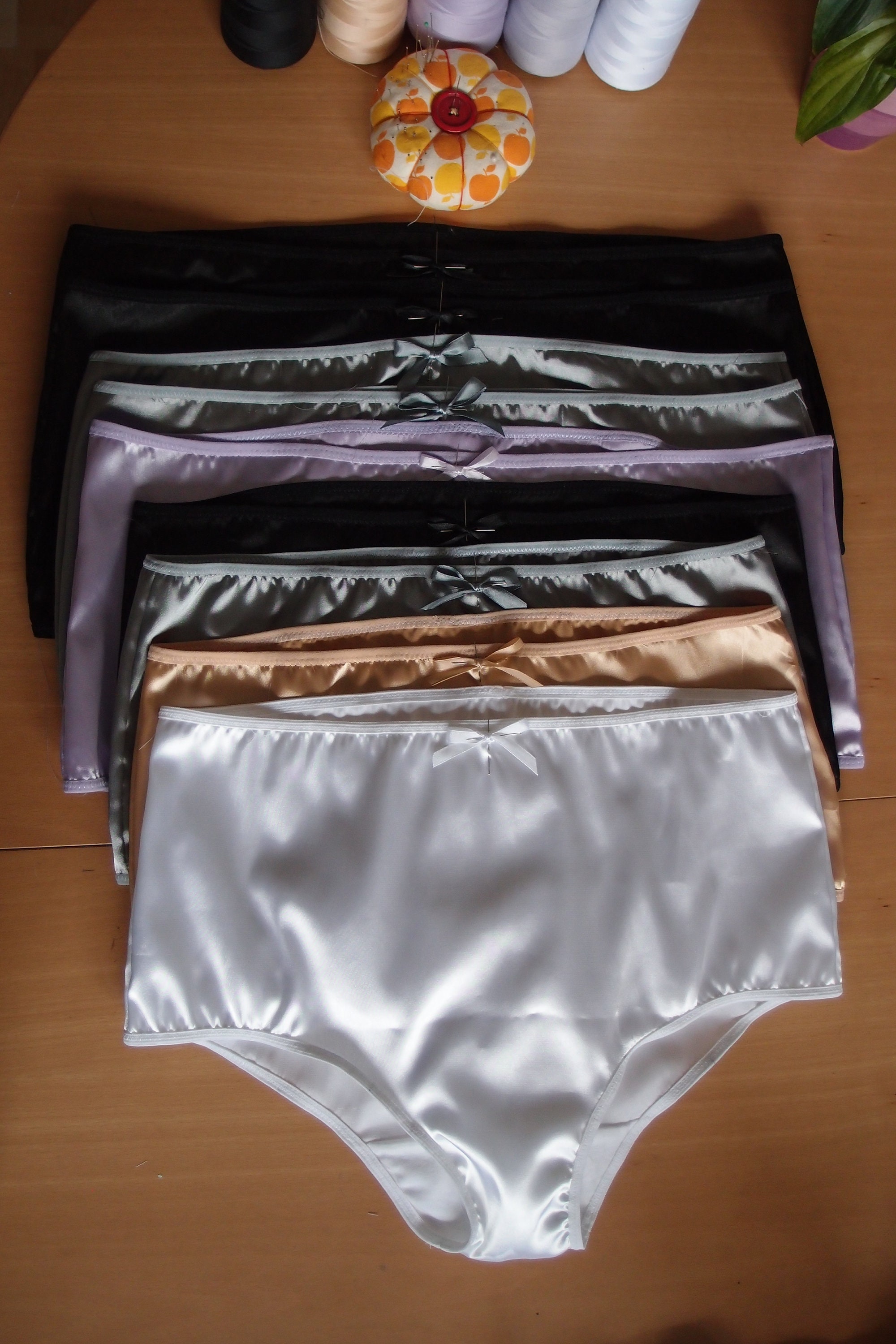 Black Anna Satin Knickers Minimalist Briefs in Stretch Satin Etsy UK