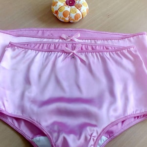 Anna Minimalist Pink Satin Panties by Bonboneva Retro Charm Available in Hers and His Variety image 3