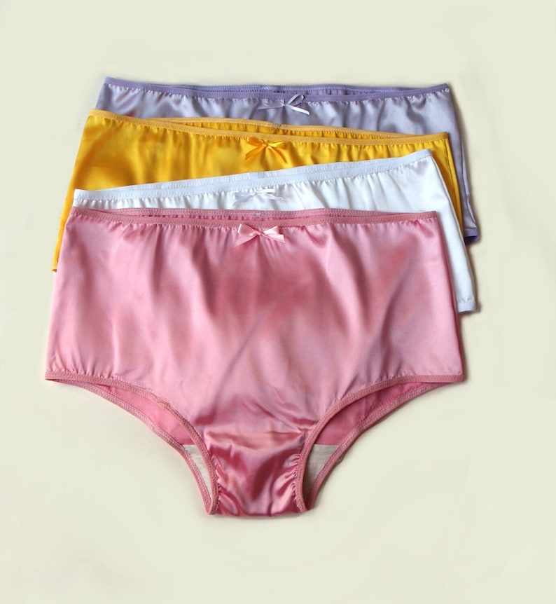 Anna Minimalist Pink Satin Panties by Bonboneva Retro Charm Available in Hers and His Variety image 1