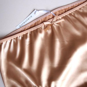 Golden Caramel Anna Satin Panties Retro Feel Sexy Satin Knickers in His and Hers Options by Bonboneva image 3