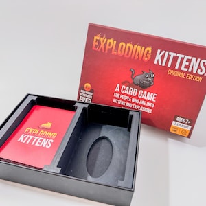 Exploding Kittens Organizer-inzetstuk voor basisspel of zombiekittens met lade voor tekenen en weggooien