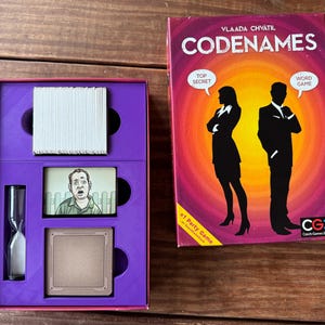 Codenames Game Organizer Insert 3D Printed 2 Piece Board Game Upgrade Accessory Deep Undercover