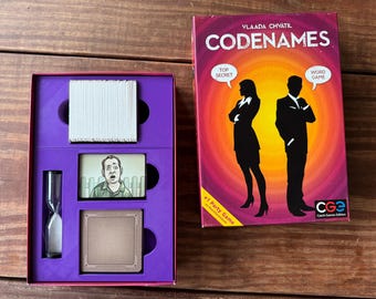 Codenames Game Organizer Insert 3D Printed 2 Piece Board Game Upgrade Accessory Deep Undercover