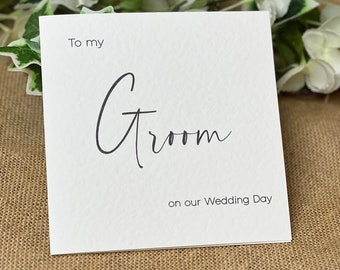 To my Groom Wedding Day Card: Luxury Hammered Card