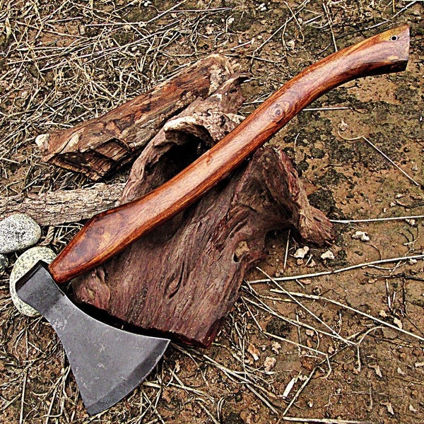 Viking Saga Traditional Wooden Style Axe - Hand Forged Antiqued Iron Steel Medieval Inspired Replica Axe
