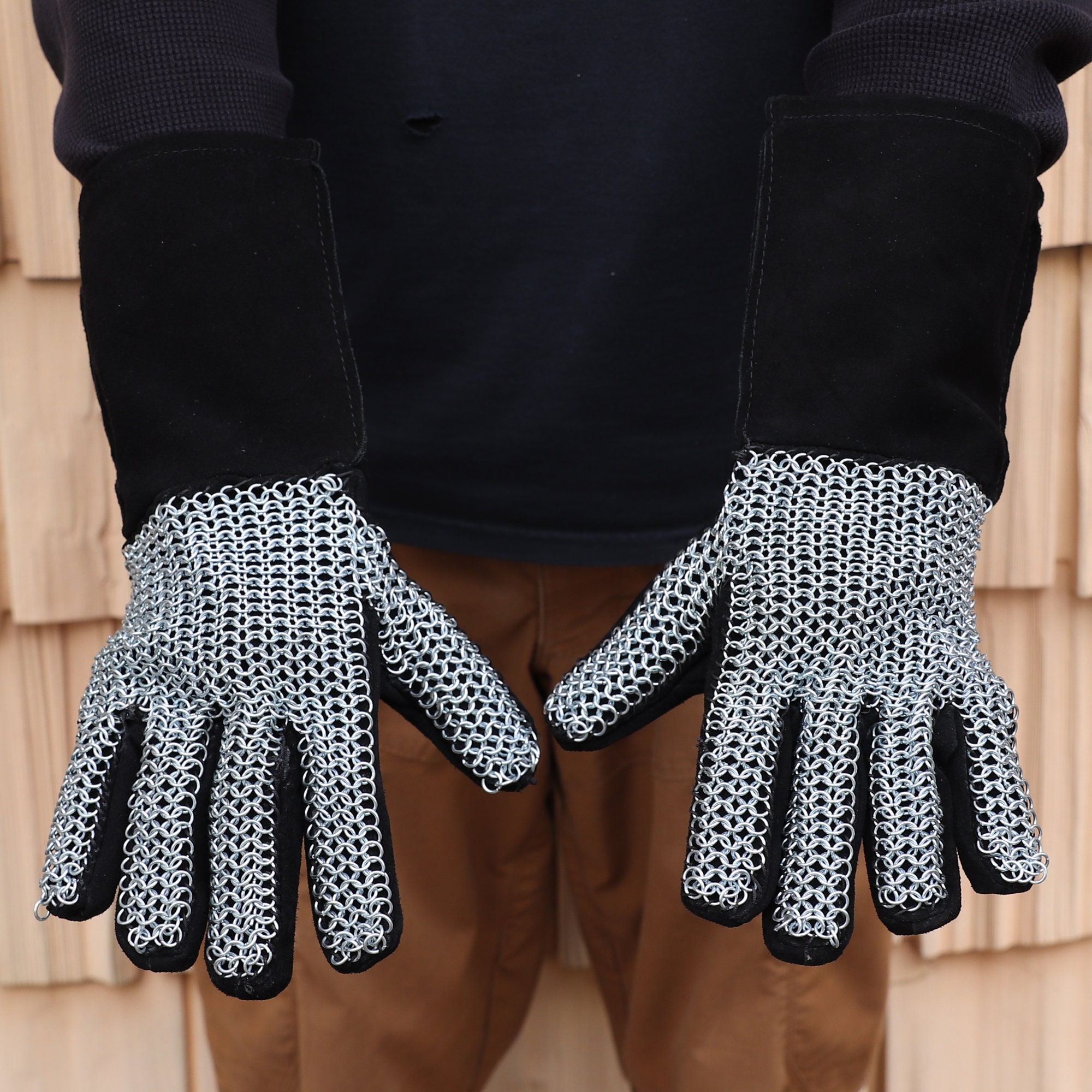 Holy Land Medieval Chainmail Gauntlets Hand Crafted Functional