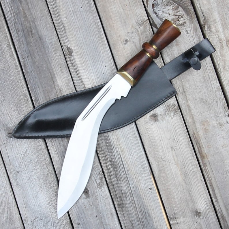 Nepalese Style Tactical Kukri Machete Functional Collectible Replica Outdoor Hunting Knife with Leather Sheath image 5