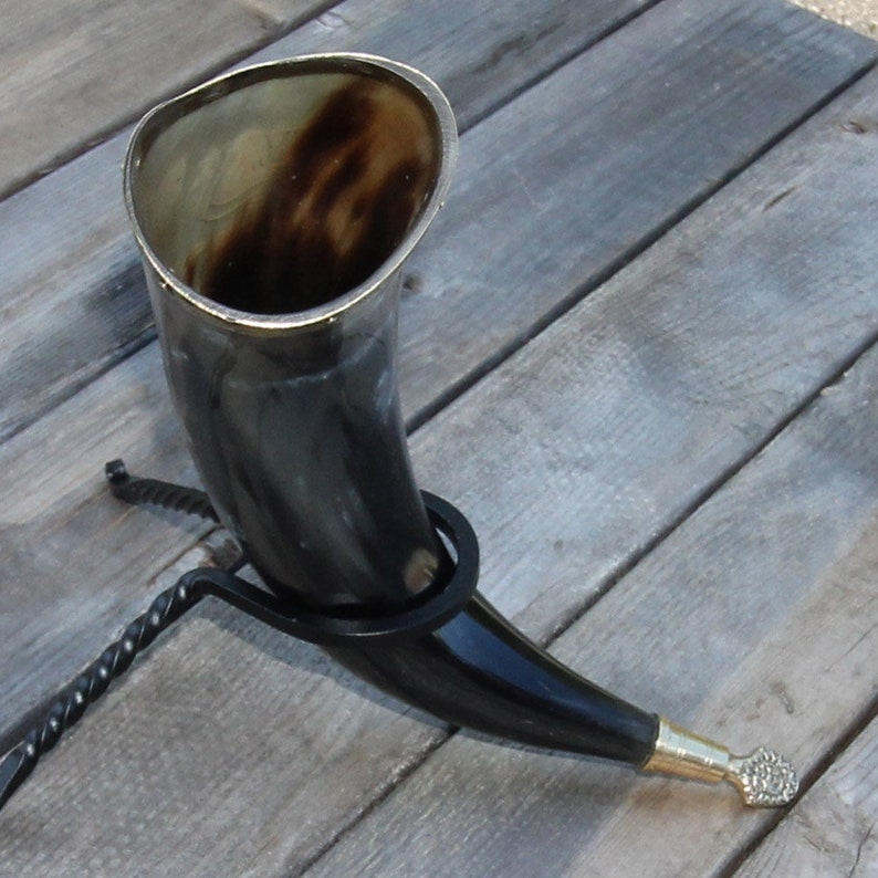 Horn Odins Wisdom Natural Drinking Horn Vessel Etsy