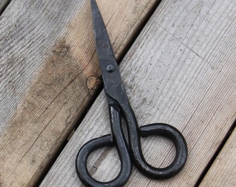 Handy Forged Small Scissors - Medieval Inspired Hand Forged Iron Steel Trimmer Cutters