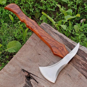 Snake Skull Warrior Bushcraft Axe Hand Crafted Functioning Replica Outdoor Axe  Wood Burnt Handle Leather Sheath Included -  Ireland
