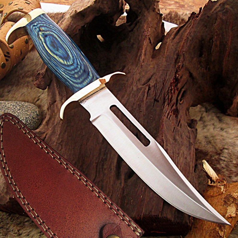 Lapis Lazuli Fixed Blade Outdoor Hunting Knife Etsy