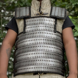 Medieval Ancient Roman Steel Lamellar Scaled Armor - Hand Crafted 20G Steel Functional Historical Replica Japanese Samurai Cuirass Armor