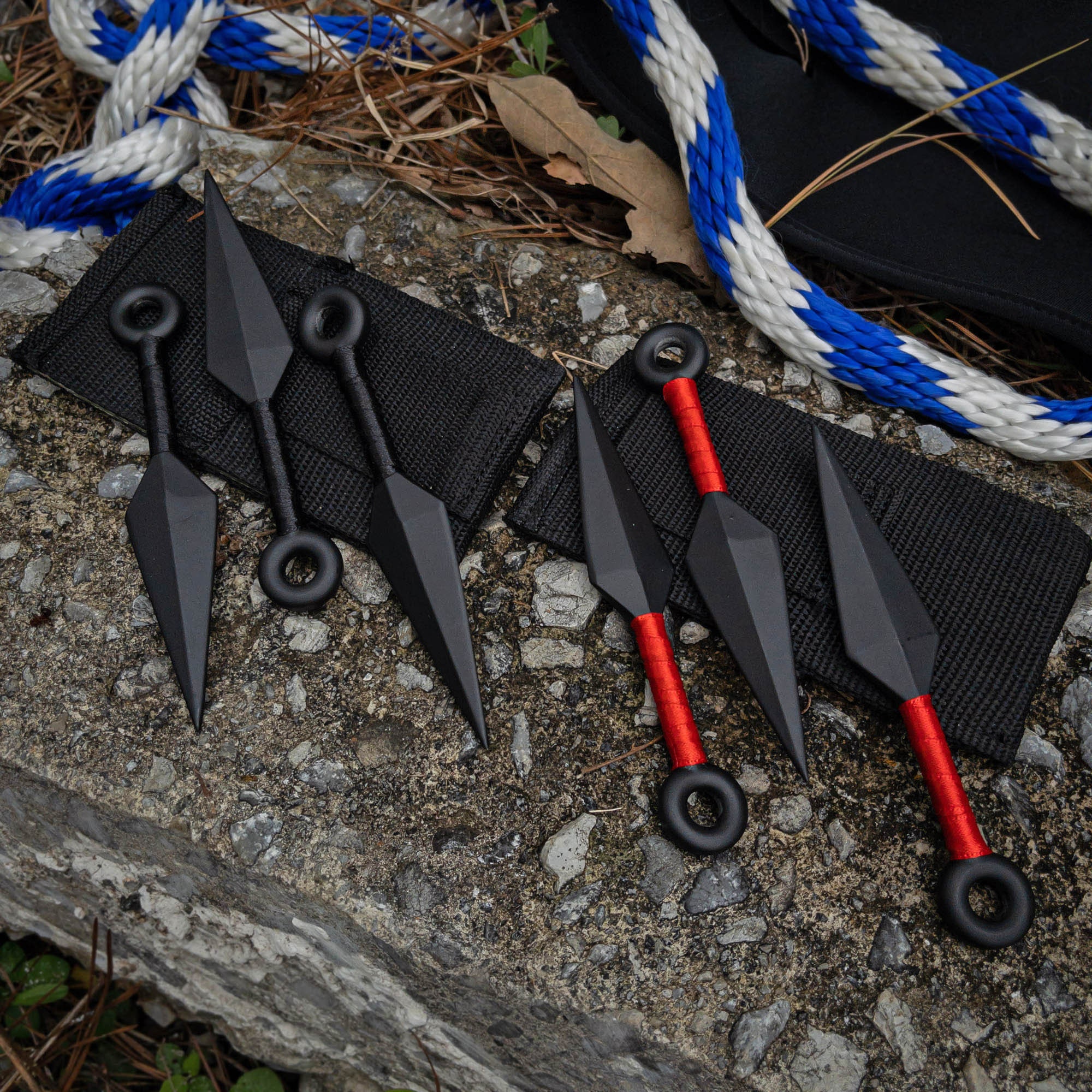 Set of 3 Mini Shinobi Anime Replica Cast Metal Kunai Throwing Knives With  Nylon Carrying Case 