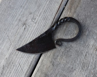 Miniature Scandinavian Pocket Neck Knife - Medieval Inspired Hand Forged Collectible Viking Knife Necklace