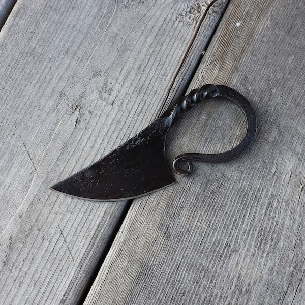 Miniature Scandinavian Pocket Neck Knife - Medieval Inspired Hand Forged Collectible Viking Knife Necklace