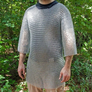 Foe Of Sword Haubergeon - Medieval Functional Historical Replica Chain Mail Armor Long Shirt | Medium/Large