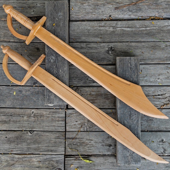 Wooden Caribbean Pirate Cutlass Sword Prop Black in Los Angeles Store